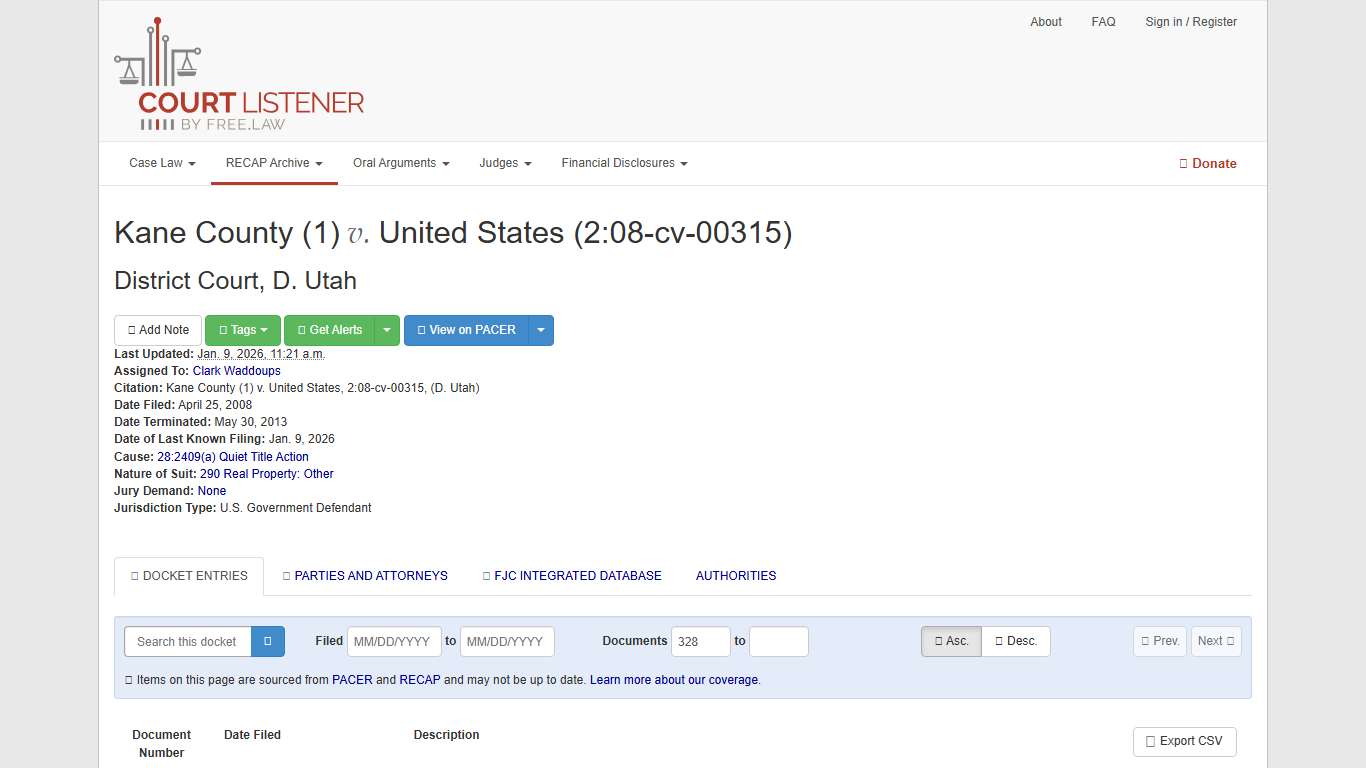 Kane County (1) v. United States, 2:08-cv-00315 – CourtListener.com