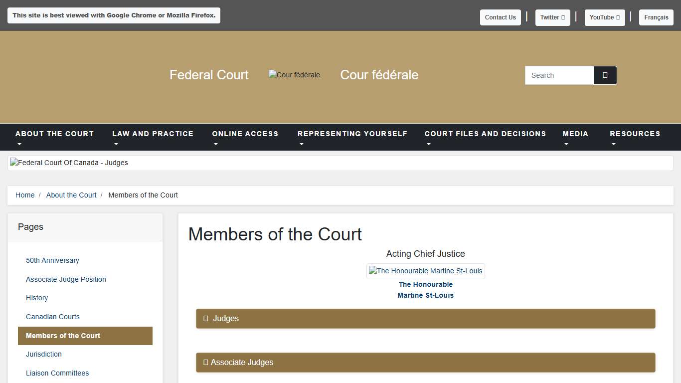 Federal Court - Members of the Court